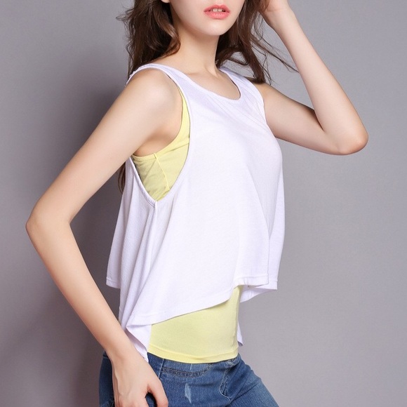 💥 CLEARANCE Crochet Lace Sharkbite Crop Tank Top - Picture 7 of 7